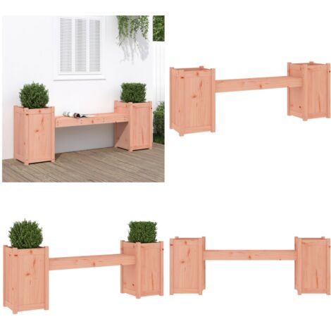 Banco con jardineras madera maciza de abeto Douglas 180x36x63cm - Jardinera - Banco con jardinera
