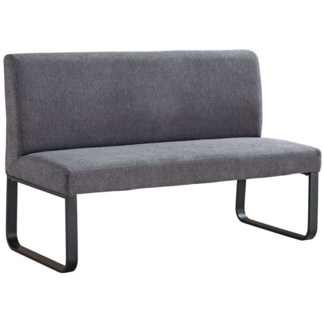 Banco con respaldo modelo Share tapizado en textil gris, 84cm(alto) 140cm(ancho) 63cm(fondo)