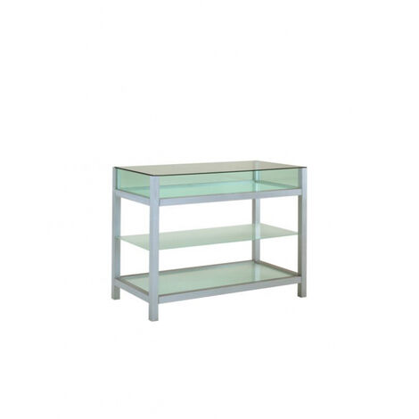 Banco con struttura in legno con cristalli temperati e teca h 15 cm Colore Ciliegio