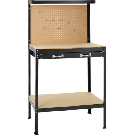 Banco da lavoro con cassetto - tavolo da lavoro, banco da falegname, banco da lavoro officina - 81 x 41 x 145 cm