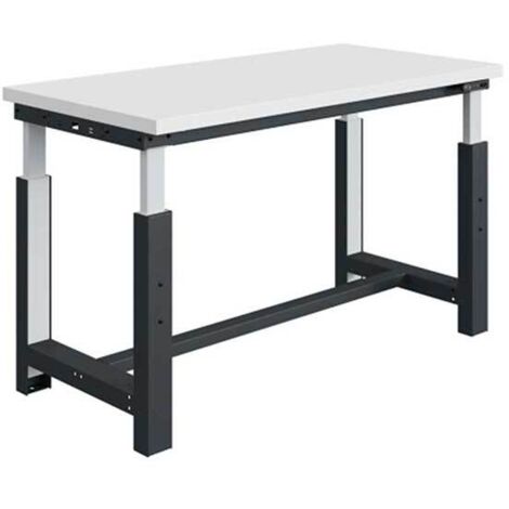 Banco da lavoro per officina regolabile in altezza - Piano in melaminico 1800x750x728/1128mm - Blu RAL5015 - W010010882-BI
