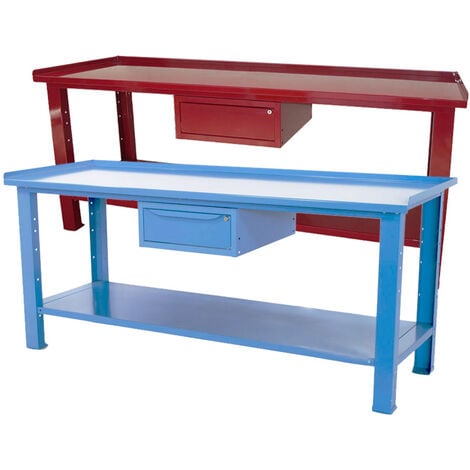 BANCO DA LAVORO 103,1x70,5x85,5 cm SMONTATO PIANO IN ACCIAIO COLORE BLU  (LxPxH)