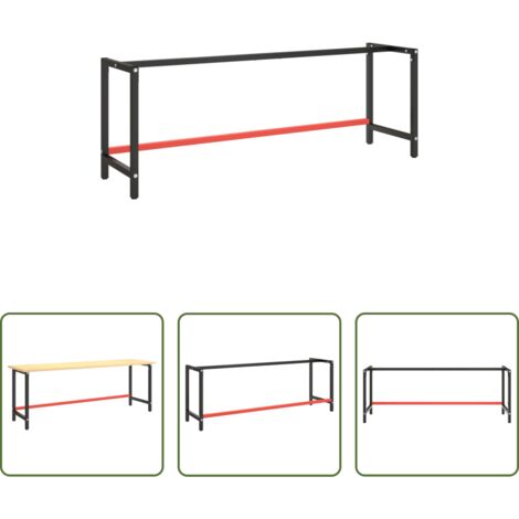 Banco da lavoro -  Telaio Banco da Lavoro Nero e Rosso Opaco 220x57x79 cm Metallo