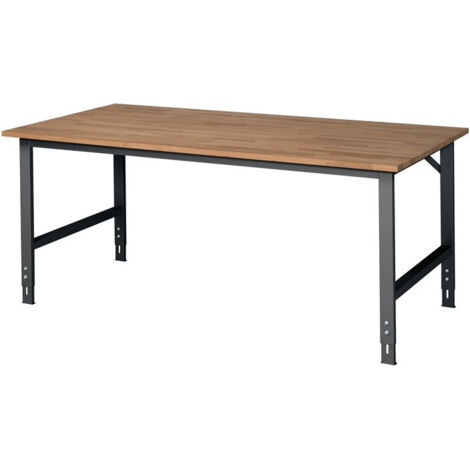 Banco da lavoro Tom B2000xT1000xH760-1080mm piano in faggio struttura antracite
