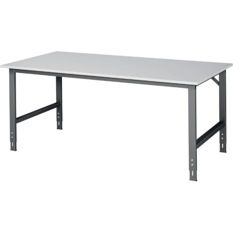 Banco da lavoro Tom B2000xT1000xH760-1080mm piano in melaminica struttura antracite