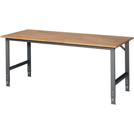 Banco da lavoro Tom B2000xT800xH760-1080mm piano in faggio struttura antracite