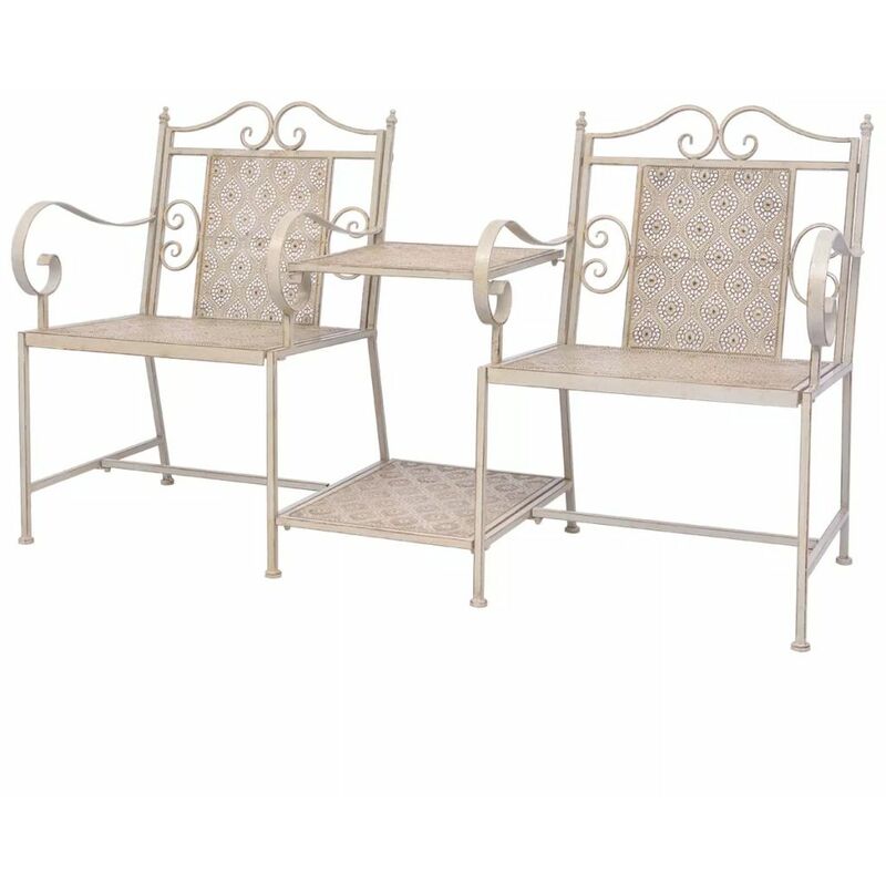 

Banco de 2 asientos 161 cm acero blanco