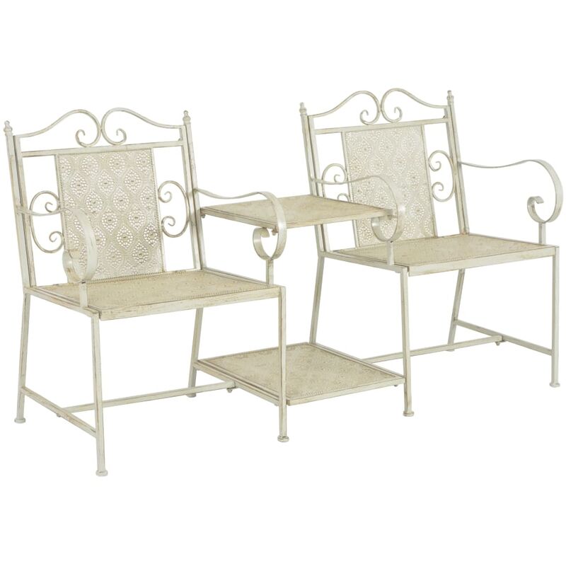 

Banco de 2 asientos 161 cm acero blanco - Blanco