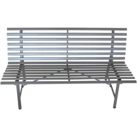 Banco de 3 plazas 129x64x80 cm de metal con revestimiento de polvo gris - Calabria