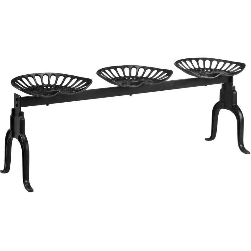 

Banco de 3 plazas de hierro fundido negro 155 cm