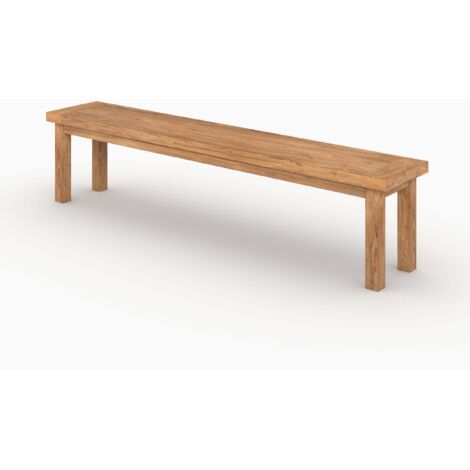 Banco de 3 plazas de madera de teca reciclada de 200 cm - Mémo