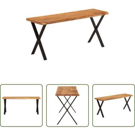 Banco de acacia -  Banco con borde natural madera de acacia maciza 105 cm