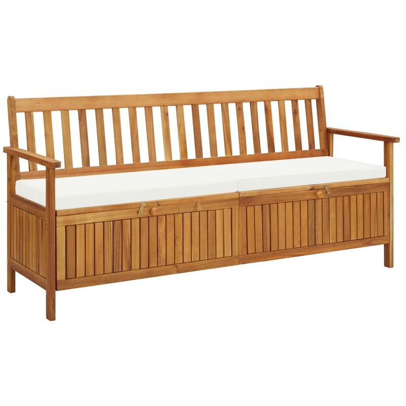 

Banco de almacenaje con cojín de madera maciza de acacia 170 cm