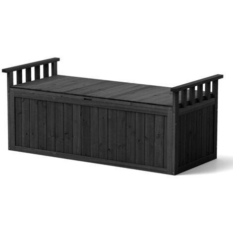 Banco de almacenaje de 2 plazas 128 x 58 x 53 cm que combina comodidad y espacio de almacenaje estilo moderno madera negra 200010572