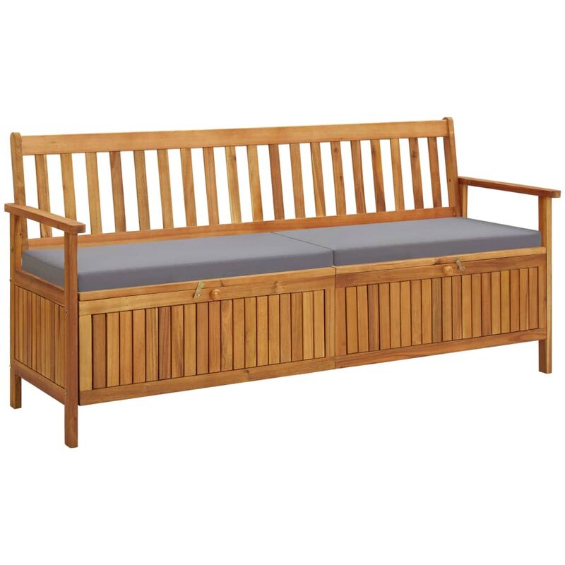 

Banco de almacenaje de jardín con cojín 170 cm madera acacia