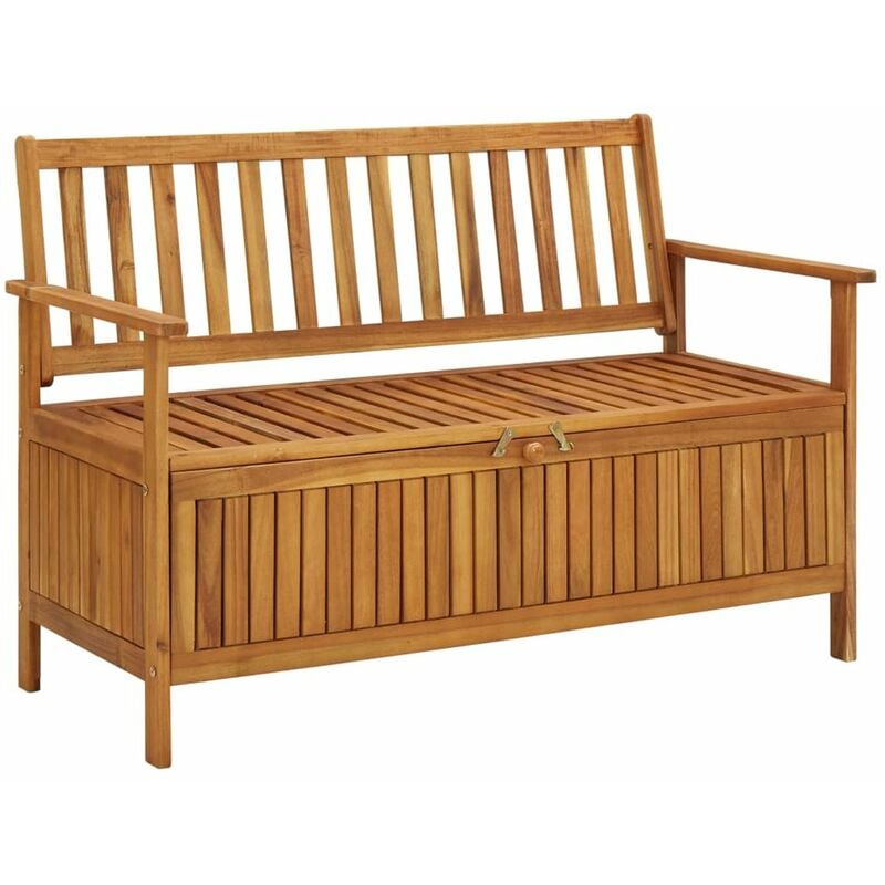 

Banco de almacenaje de jardin madera maciza acacia 120 cm