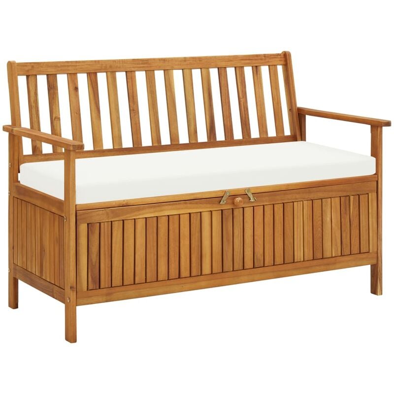 

Banco de almacenaje de jardín madera maciza acacia 120x63x84 cm