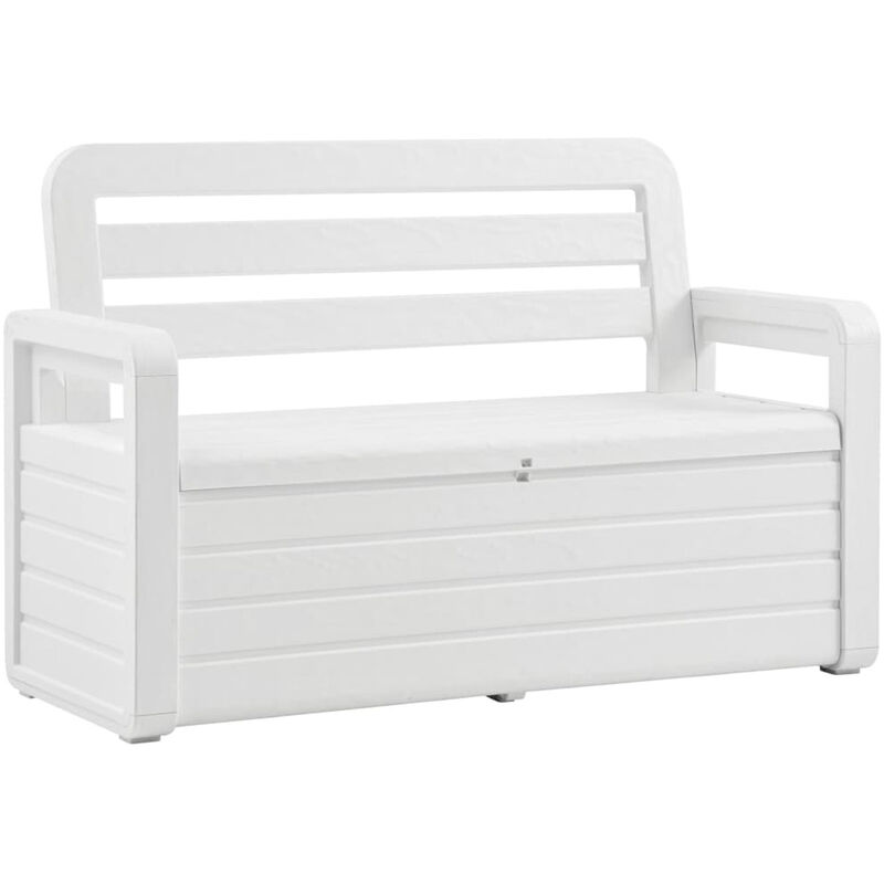 

Banco de almacenaje de jardin plastico blanco 132,5 cm