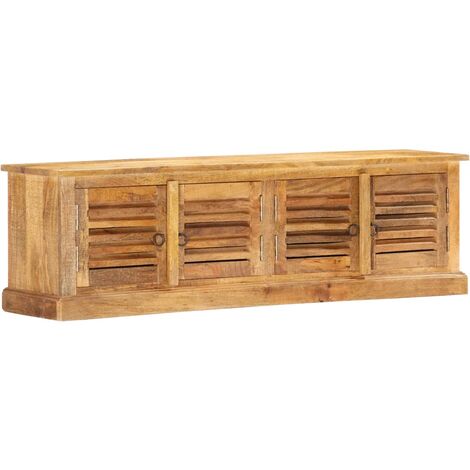 Banco de almacenaje de madera maciza de mango 128 cm vidaXL - Marrón