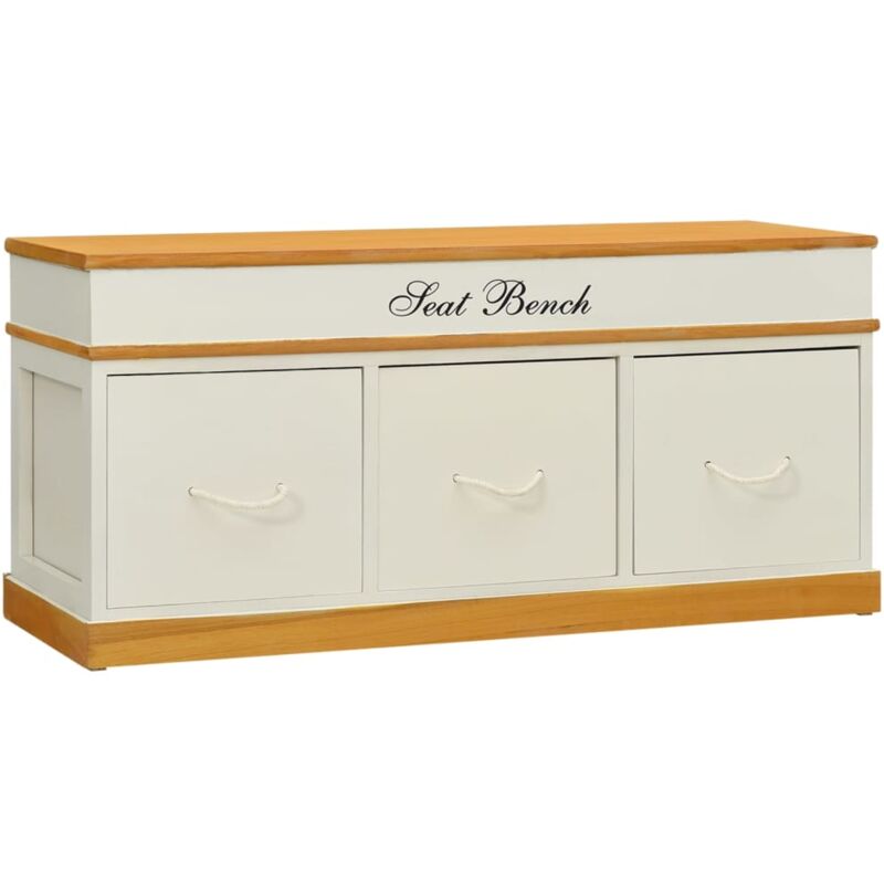

vidaXL Banco de entrada de almacenamiento mueble zapatero - Blanco