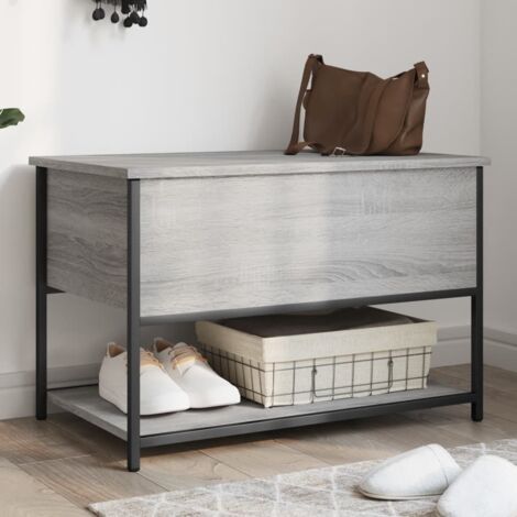 Banco de almacenaje madera ingeniería gris Sonoma 70x42,5x47 cm vidaXL