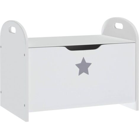 Banco de almacenaje para niños MDF blanco 62x40x46,5 cm vidaXL - Blanco