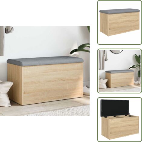 Banco de almacenaje para ropa - vidaXL Banco de almacenaje roble Sonoma 82x42x45 cm madera de ingeniería - Banco de almacenaje para juguetes