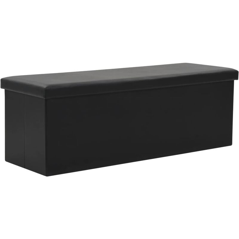 

Banco de almacenaje plegable piel sintetica 110x38x38 cm negro