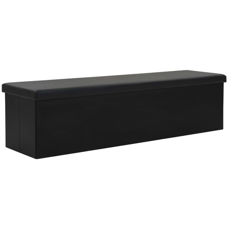 

Banco de almacenaje plegable piel sintética 150x38x38 cm negro - Negro