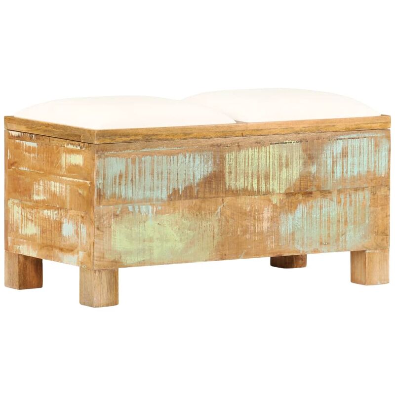 

Banco de almacenamiento de madera reciclada maciza 80x40x40 cm