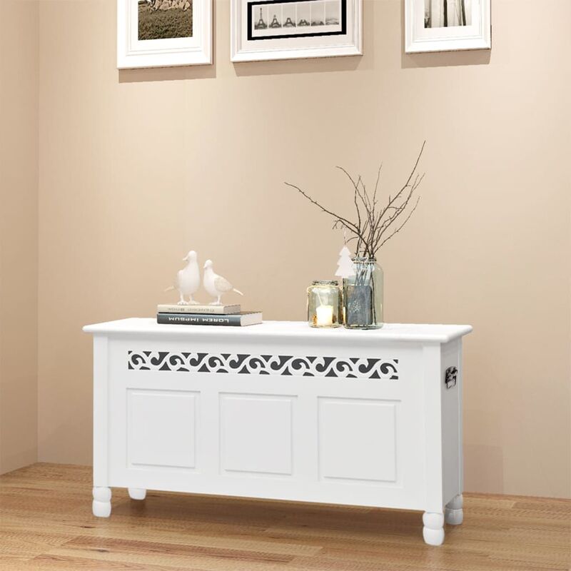 

Banco de almacenamiento estilo barroco MDF blanco - Blanco