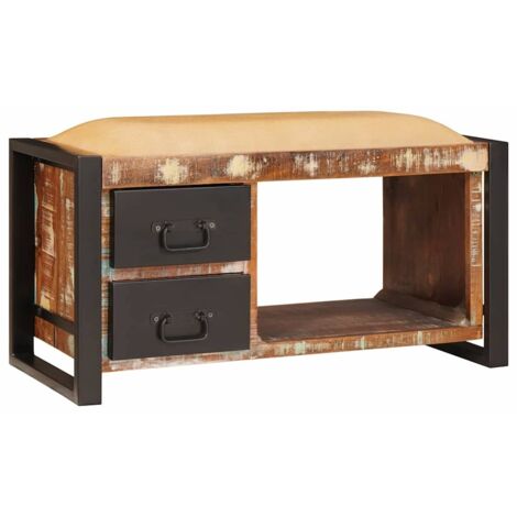 Banco de Almacenamiento Multicolor Madera maciza recuperada vidaXL