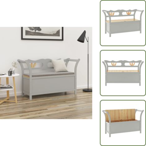 Banco de almacenamiento - vidaXL Banco madera maciza de abeto gris 107x45x75,5 cm - Banco de entrada