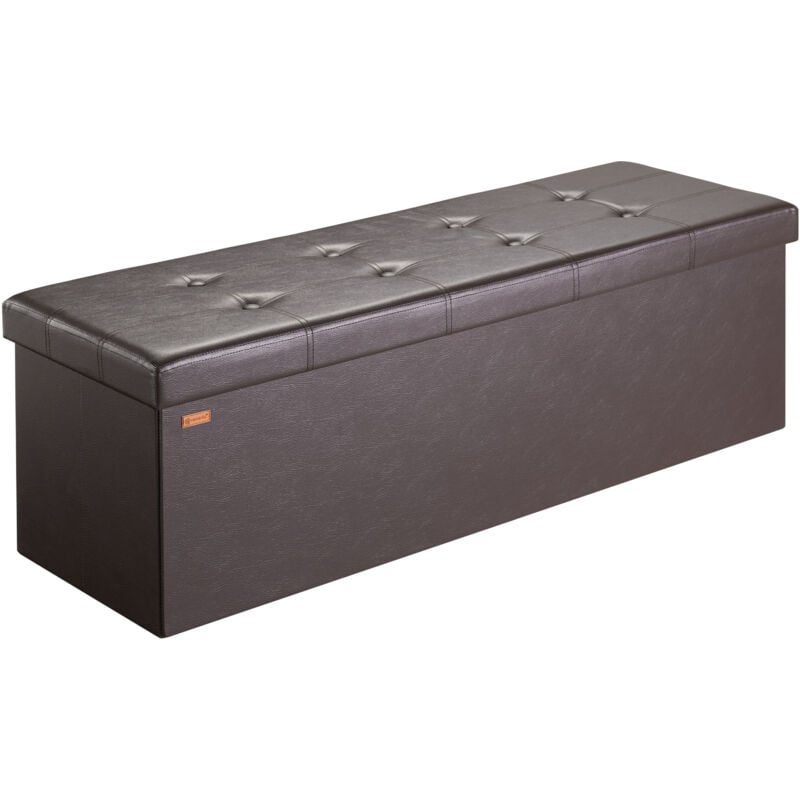 

Baúl 2en1 Banco y Caja de almacenamiento Arcón Cofre con tapa abatible - L o XL - Color a elegir XL - Marrón - Deuba