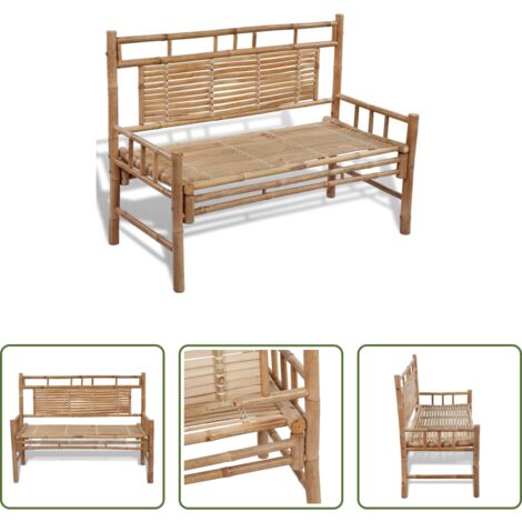 Banco de bambú -  Banco de jardín plegable bambú 120 cm