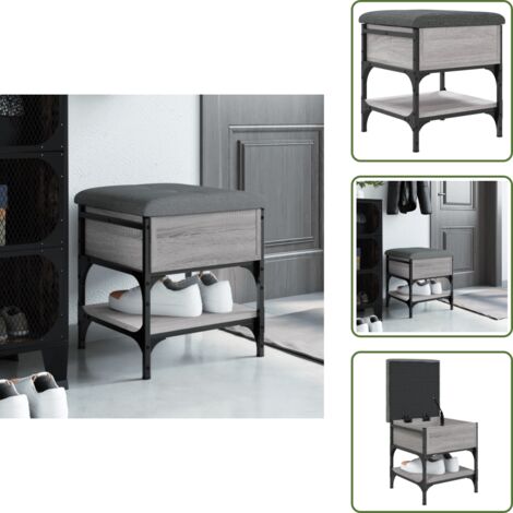 Banco de calzado - vidaXL Banco zapatero madera de ingeniería gris Sonoma 42x42x45 cm - Banco de madera