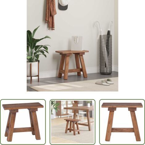 Banco de caoba -  Banco Natural 50,5 x 25 x 47,5 cm Madera maciza de Caoba