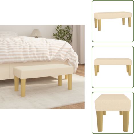 Banco de casa - vidaXL Banco de tela color crema 70x30x30 cm - Banco crema