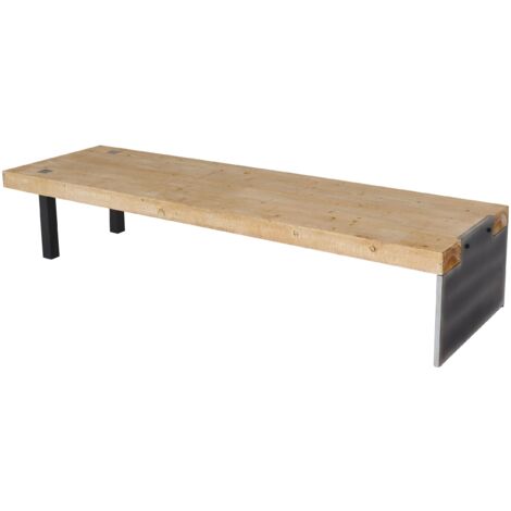 Banco de comedor banco de vestuario industrial en madera maciza 200 cm natural 040005868