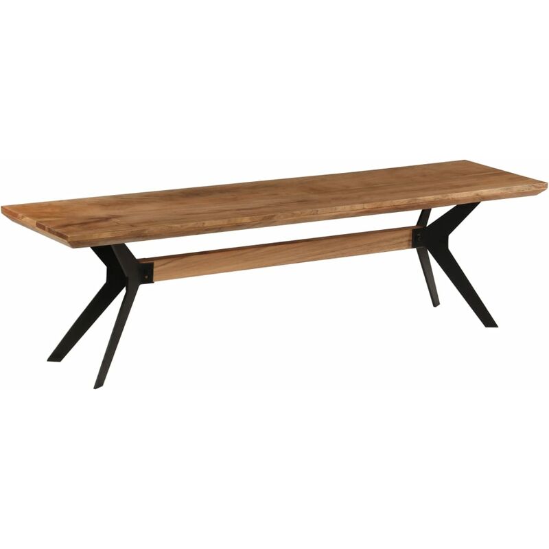

vidaXL Banco de comedor madera de acacia maciza y acero 160x40x45 cm - Marrón