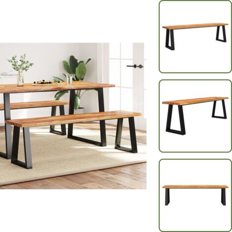 Banco de comedor - vidaXL Banco con borde vivo madera maciza de acacia 160 cm - Banco industrial