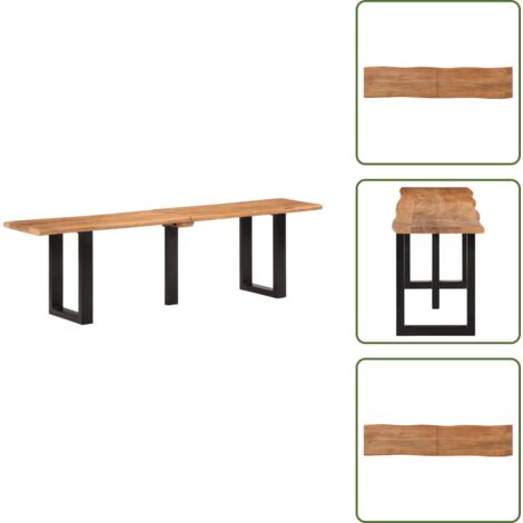 Banco de comedor - vidaXL Banco de madera maciza de acacia y acero 160 cm - Banco de pasillo