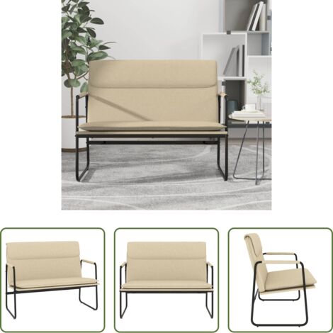 Banco de crema -  Banco de tela color crema 100x64x80 cm