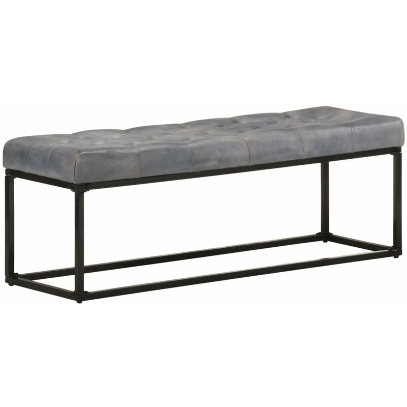

Banco de cuero autentico gris 122 cm