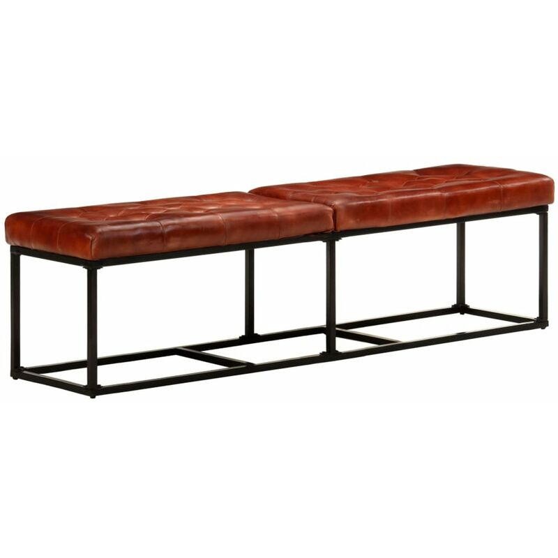

Banco de cuero autentico marron oscuro 163 cm