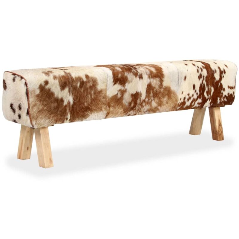 

vidaXL Banco de Cuero de Cabra Auténtico Marrón 160x28x50 cm - Multicolor