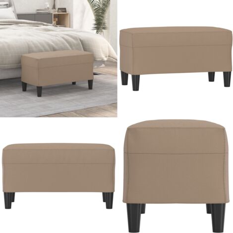 Banco de cuero sintético color capuchino 70x35x41 cm - Banco de pie - Banco de recibidor