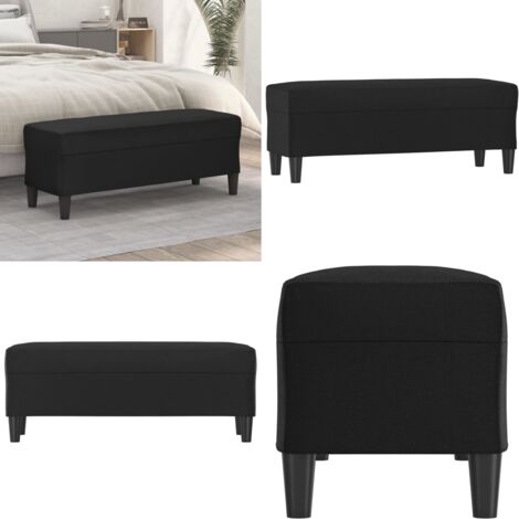 Banco de cuero sintético negro 100x35x41 cm - Banco de pie - Banco de recibidor