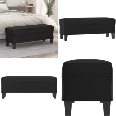 Banco de cuero sintético negro 100x35x41 cm - Banco de pie - Banco de recibidor
