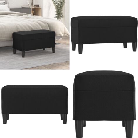 Banco de cuero sintético negro 70x35x41 cm - Banco de pie - Banco de recibidor